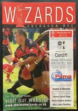 2008 ABERAVON v CARDIFF programme - Konica Minolta Cup match