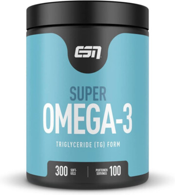 ESN Super Omega-3, 300 Kapseln FISCHÖL EPA & DHA Reines Seefischöl