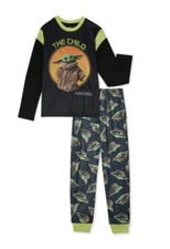 NWT 2-Piece Boys 10-12 Star Wars Yoda The Child Mandalorian Polyester Pajama Set