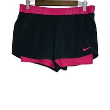 Nike Dri-Fit Black and Pink Circuit 2-in-1 Training Athletic Shorts Size Large