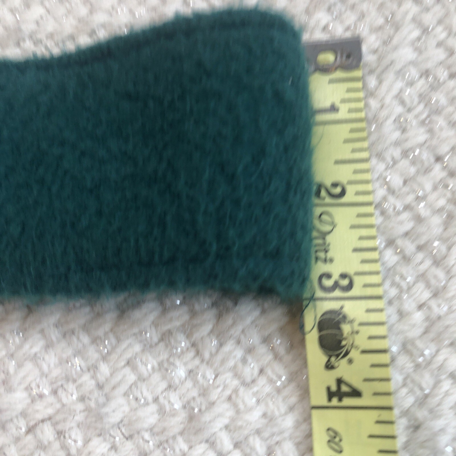 Vintage Soft green Fleece Turtle Fur Made USA Headband solid winter warm image 3