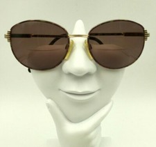 Vintage Mirai Luxottica 5004 4078 Purple Gold Metal Oval Sunglasses FRAMES ONLY