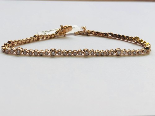 Best Seller..! 2.50Ct Round Diamond Bezel Set Tennis Bracelet In 18k Yellow Gold - Picture 5 of 10