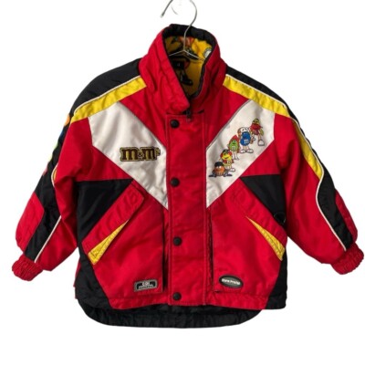 Choko M&M's Toddler Winter Jacket Sz 4 Red Yellow Nascar Racing Cool Novelty GUC