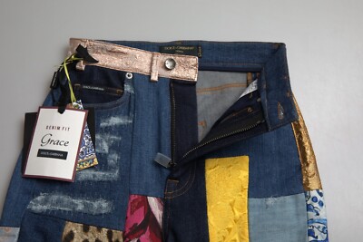 DOLCE & GABBANA Jeans Multicolor Patchwork GRACE Skinny