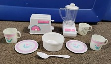 Vintage Chilton Kiddy-Matic Pretend Dishes  Appliances Set Toaster Blender