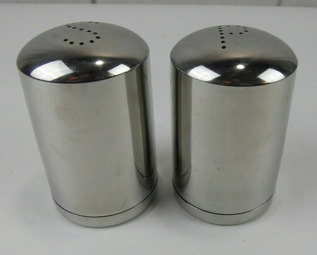 Vintage Stainless Steel Salt & Pepper Shaker Set eBay