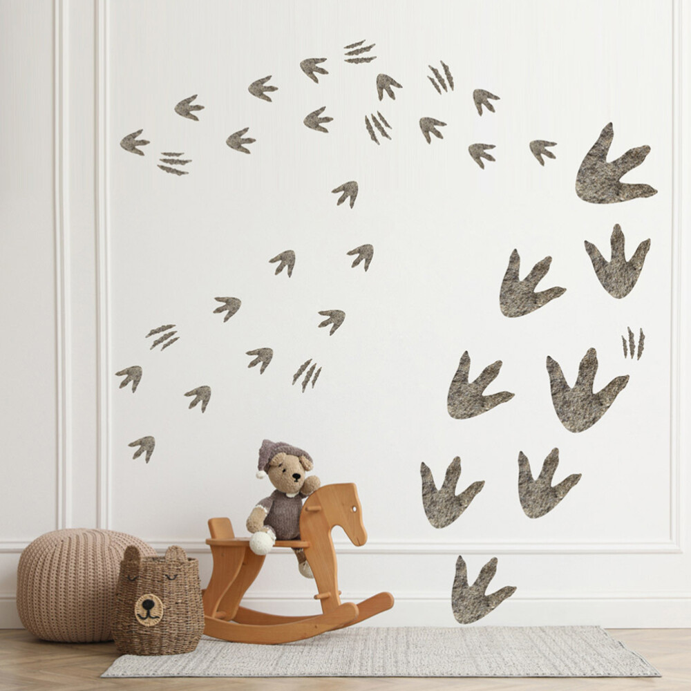 Dino Footprints Wall Stickers 4 Sheets Realistic Decals eBay