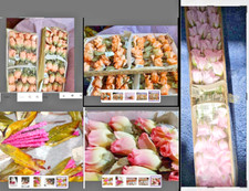 Darice 48 boxed flowers NOS vintage with Free PEARL STICKS