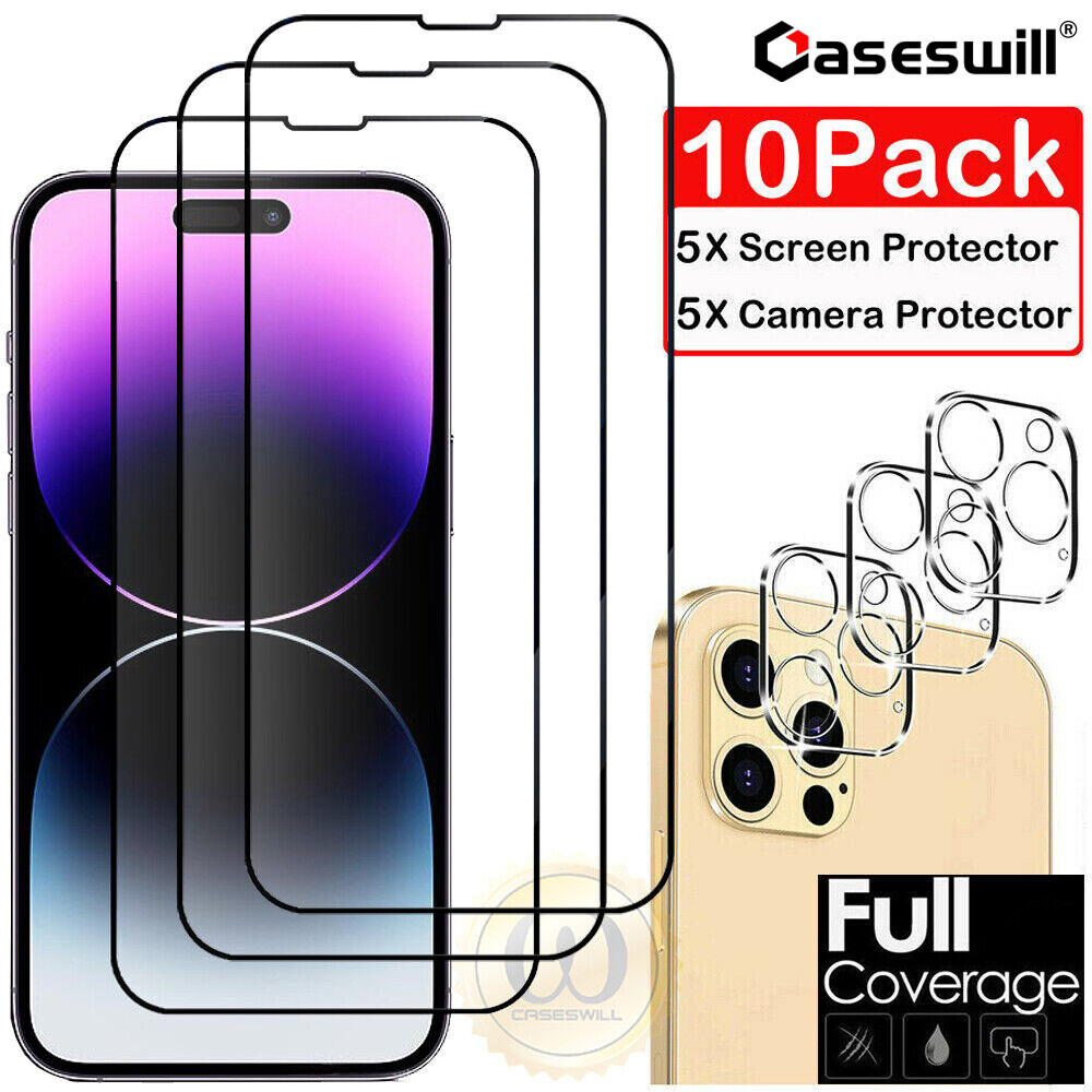 Protector de pantalla completa vidrio templado máximo para iPhone 15 14 Plus 13 12 11 Pro X XS Max