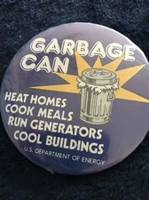 US Department of Energy Garbage Can  3 inch pinback button