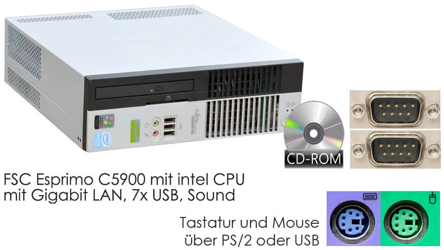 COMPUTER FUJITSU C5900 SOUND CDROM MIT DIRECT X 9.0 FOR OLD SCHOOL GAMES V138 - Bild 2 von 4
