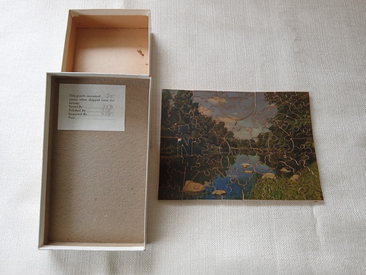 Vintage 1932 Parker Brothers Pastime Puzzle, 75 Wooden Pieces