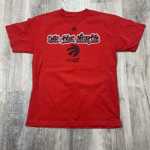 Toronto Raptors Shirt Medium Red Adidas Logo NBA We The North Graffiti Playoffs