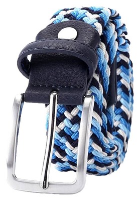 Bassin and Brown Mens Four Colour Stripe Matt Belt - Blue  display picture 1