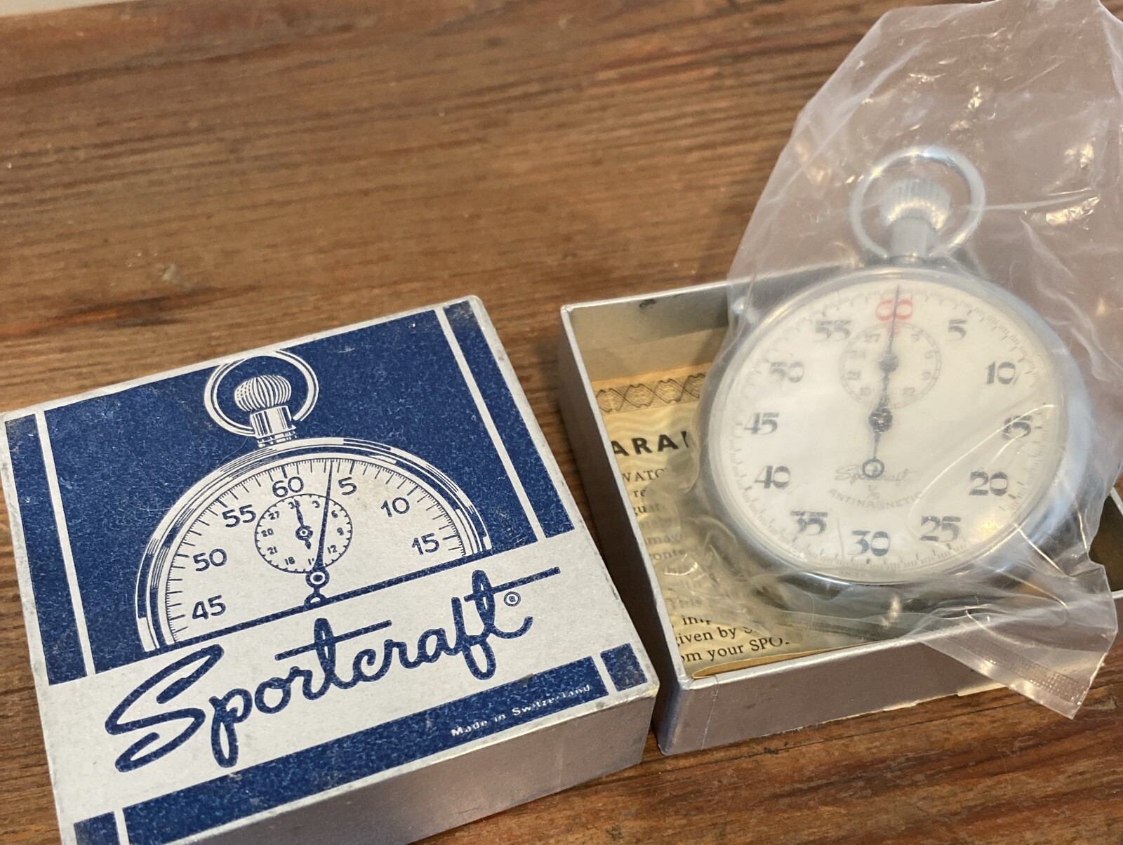 Swiss Made Sportcraft 1/10 Mechanical Wind Up Vintage Stopwatchtested