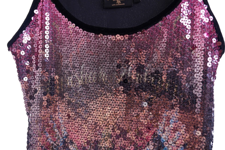 Christian Audigier Sequinned Party Mini Dress, Butterfly Skull Rose Racer L (Q1) - image 3 of 4