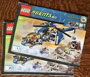 LEGO Agents 8971 AERIAL DEFENSE UNIT Instructions Book Manuals #1 and #2
