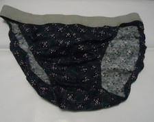 NOS Vtg Cambridge Blue Gray Geometric M 100 Cotton Bikini Briefs Oldstock