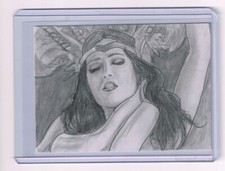 2015 ACEO Sketch Card SALMA HAYEK Original Artwork by M. EISENHOWER 1/1