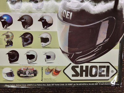 NOS Motorcycle Shoei Helmet 1998 Lineup Poster / Advertising. Size 26.5in x  19in | eBay