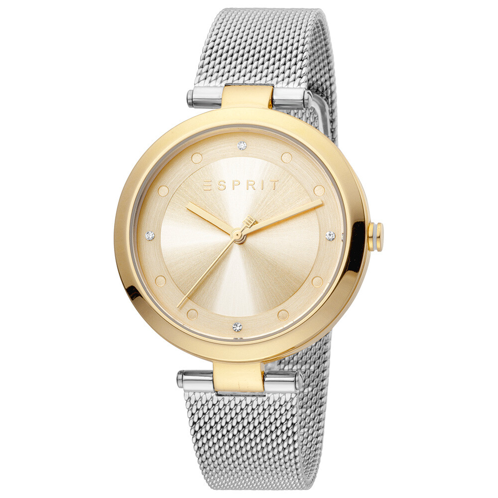 Esprit Uhr ES1L165M0085 Damenuhr Edelstahl Silber Gold Milanaise