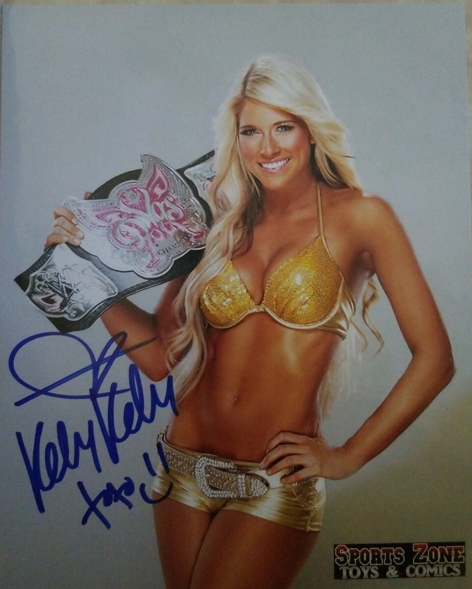 Kelly Kelly / Barbie Blank Signed 8x10 Photo WWE Divas Champion