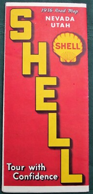Nevada Utah 1936 Shell Gas Stations Highways Map Ebay