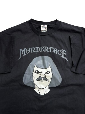 Vintage 00s Murderface Dethklok Animated TV Promo T-Shirt Size L Metalocalypse