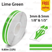 1/8" & 1/5" Twin Lines Stripe Tape Car Styling Decal Vinyl Sticker LIME GREEN