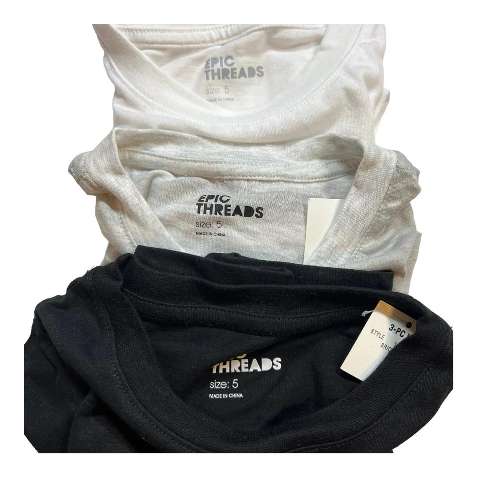 Epic Threads 3 Pack Crew Neck Tees Boys 5 New - Image 4 of 4