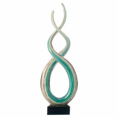 Leonardo Rotate Skulptur Glasskulptur Glasobjekt Glas 38 cm weiß / türkis 64114