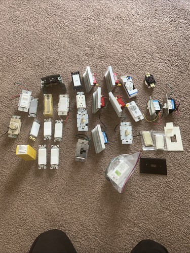 Huge Lot Electrical Switches Outlets Plates Lutron Leviton Eaton Mixed New/Used