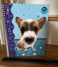 Hana Deka Club 1 Subject Notebook Puppy & Flowers 61 sheets 10.5" x 8"
