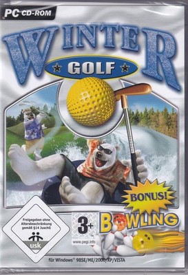 Winter Golf PC Spiel Software CD-ROM Bonus Bowling Spaß für ganze Familie #T279
