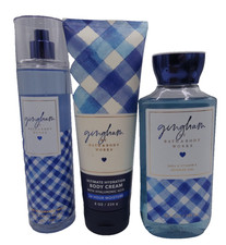 Bath  Body Works Gingham Mist Body Cream Shower Gel 3 Piece Set 