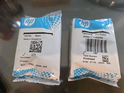 New Genuine HP Smart Tank Printhead X4E75A Black + M0H50A Tricolor, FREE SHIP