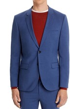 Hugo Boss Mens Arti Extra Slim Fit Wool Suit Jacket 38 Regular Blue - NWT 495