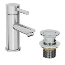 Modern Bathroom Mono Basin Sink Mixer Tap Slotted Waste Single Lever Chrome