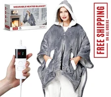 Wearable Heated Throw Blanket Electric Shawl Christmas Birthday Gifts