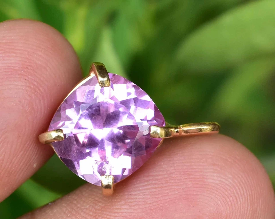 Rosa Naturale Zaffiro 925 Argento Sterling Donna Ciondolo Agrati Certificato - Immagine 4 di 4