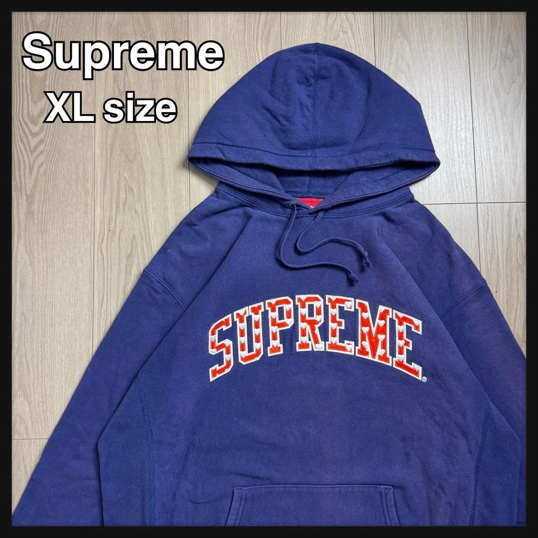 Sweat à capuche homme Supreme XL coeur broderie arche logo article épuisé streetwear emblématique