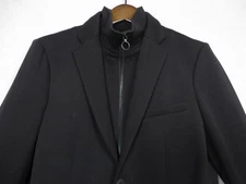 Armani Exchange Blazer Mens Medium Black Jersey Knit Zip Insert Sport Coat