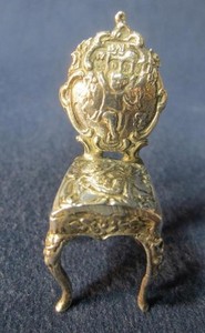Chair Sterling Silver Miniature Small Dollhouse Size England Antique