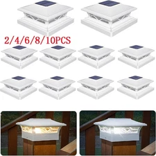 2-10x LED Solar Post Deck Cap Lights Outdoor Fence Dock 4x4/6x6 Lamp PVC Vinyl