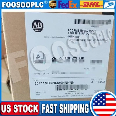 20F11ND8P0JA0NNNNN PowerFlex Air Cooled 753AC Drive NEW AB US Free Tax