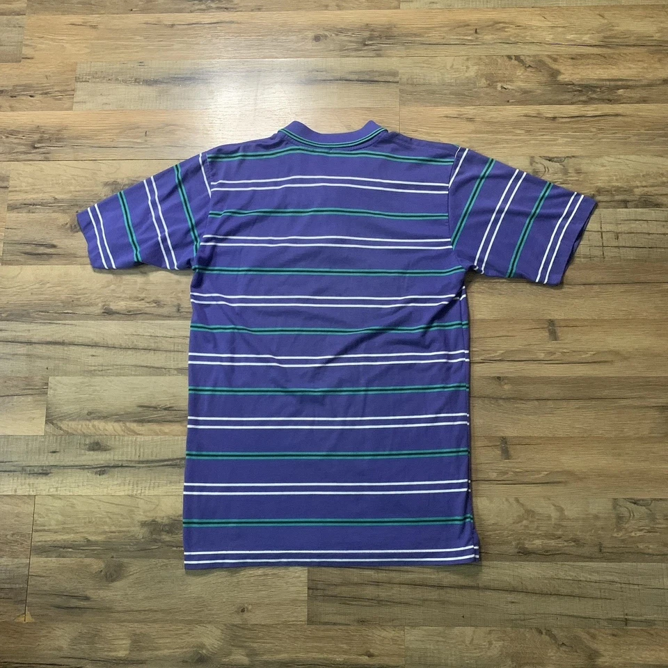 RARO Camisa Polo Knightsbridge Años 90 Púrpura Verde Rayas Para Hombre’s Bolsillo M Foto 2 de 4