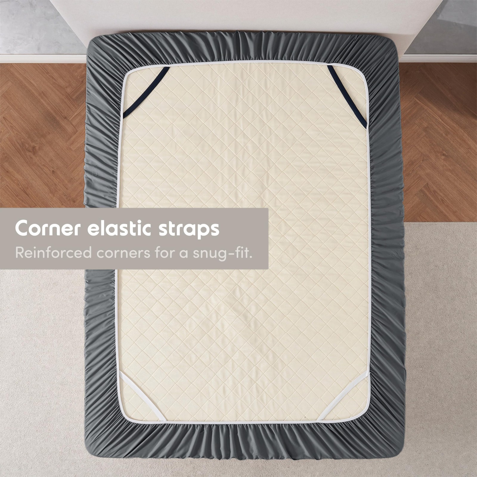 Nestl Grey Extra Deep Pocket Twin Fitted Sheet - 18-24" Deep - Soft, Wrinkle-Fre