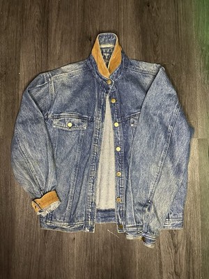 Vintage 90s Acid Wash Look Real clothes Saks Fifth Ave Jeans Jacket Size Large