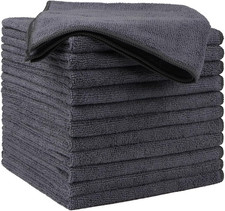 Microfiber Cleaning Cloths 12 Pack, 16x16 Inch Car Towels, Ultra Absorbent